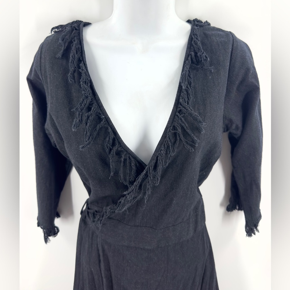 Chintamani Alchemistry Goddess Wrap Dress Womens Medium Fringe Maxi Boho Witchy - Picture 4 of 15
